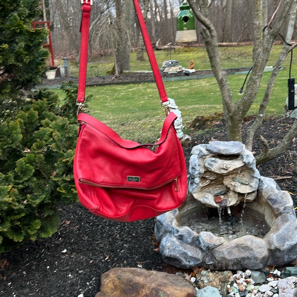 Red leather Kate Spade